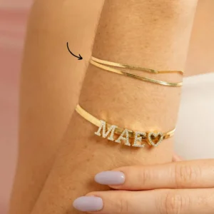 PULSEIRA FITA MALHA FINA 2mm DUPLA DELICADA