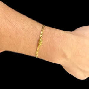 PULSEIRA MASCULINA CORRENTE PIASTRINE COM FECHO CANHÃO