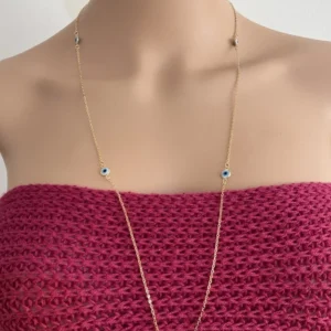 COLAR RIVIERA LONGO COM OLHO GREGO