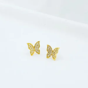 Brinco Borboleta Zircônia Cravejada